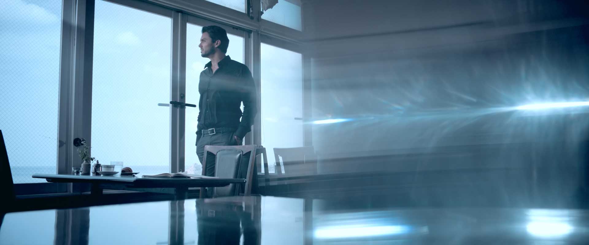 Man in modern building. Still from Lexus Commercial.