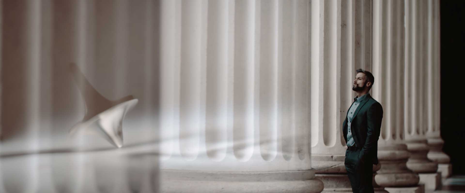 Men and pillars. Still from Lexus LX2016 Commercial.