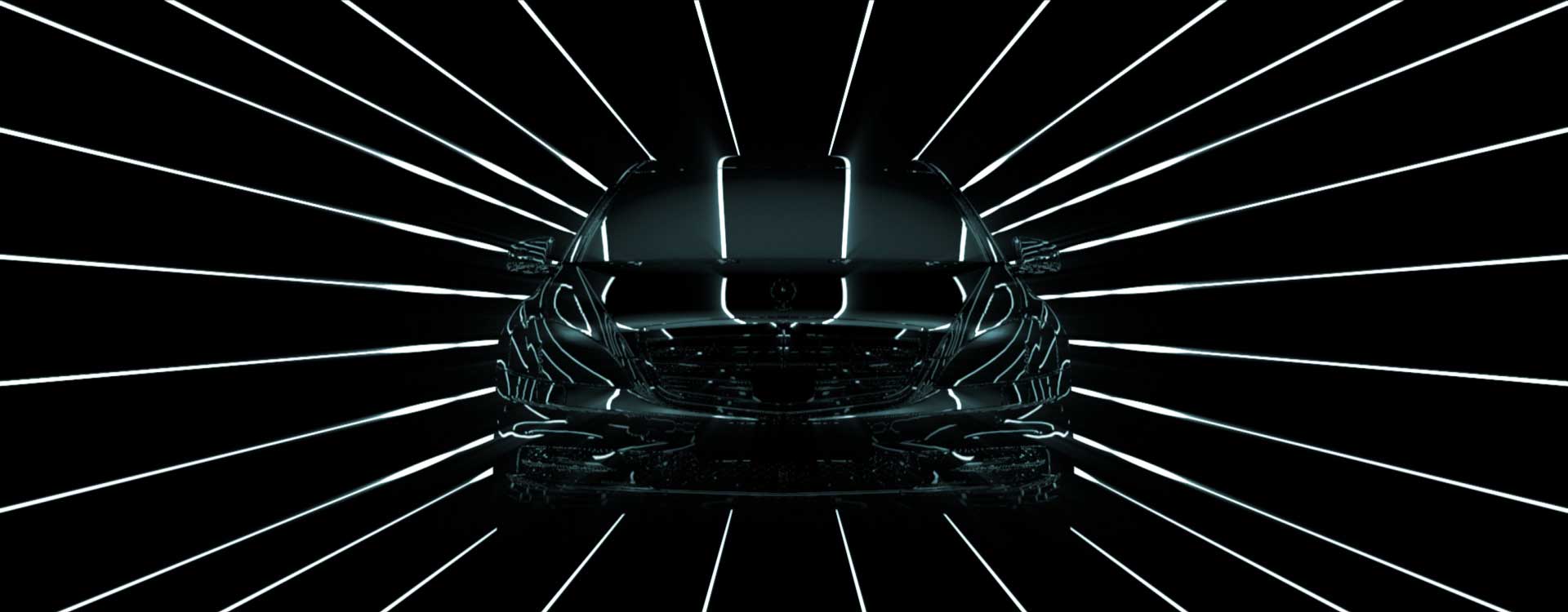 Car frontview. Still from Mercedes-Benz Commercial.