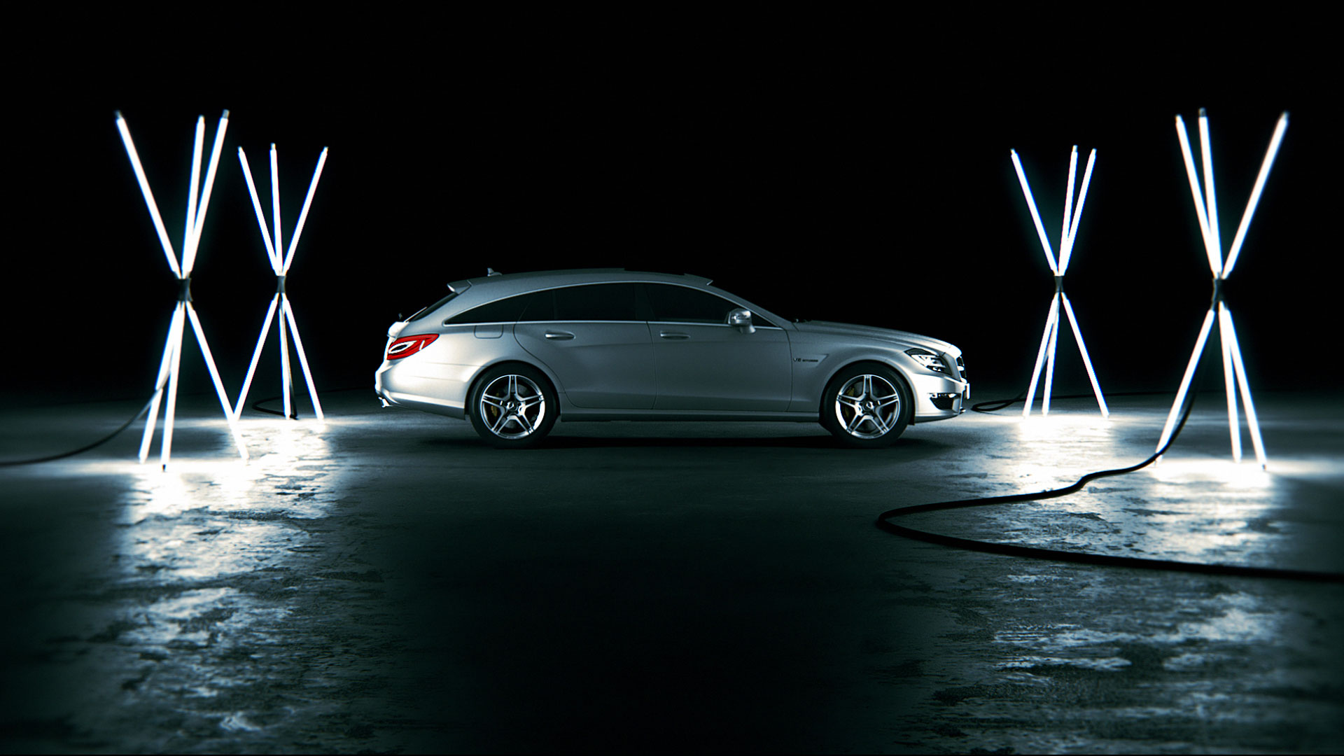 Sideview Mercedes-Benz CLS promotion movie.