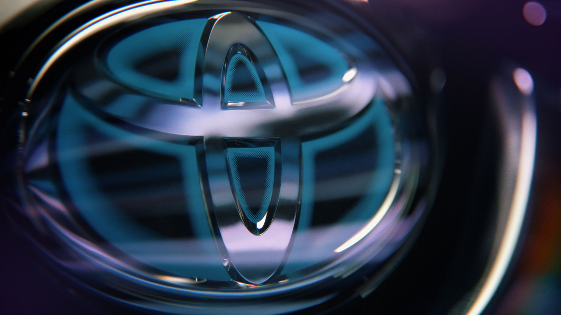 Toyata Emblem on car. Still from Toyota RAV4.